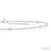 1/4 ctw Round Cut Diamond Station Bracelet in 14K White Gold